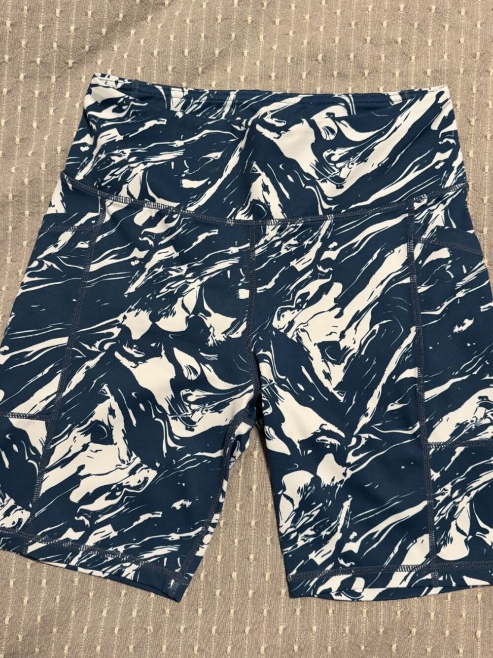 Senita Athletics High Waisted Rio Shorts 7" Marine Marble Size S